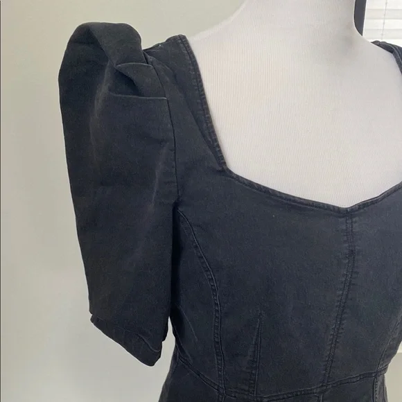 Haute Monde Black Puff Sleeve Mini Dress - Picture 2 of 7